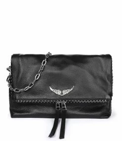 ZADIG & VOLTAIRE Sac Rocky Clous Cuir Grainé Noir