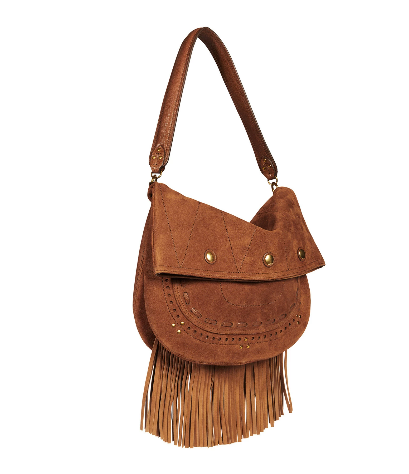 JEROME DREYFUSS Sac Jerry M Cuir Suédé Tabac 4 JEROME DREYFUSS Sac Jerry M Cuir Suédé Tabac – Image 2