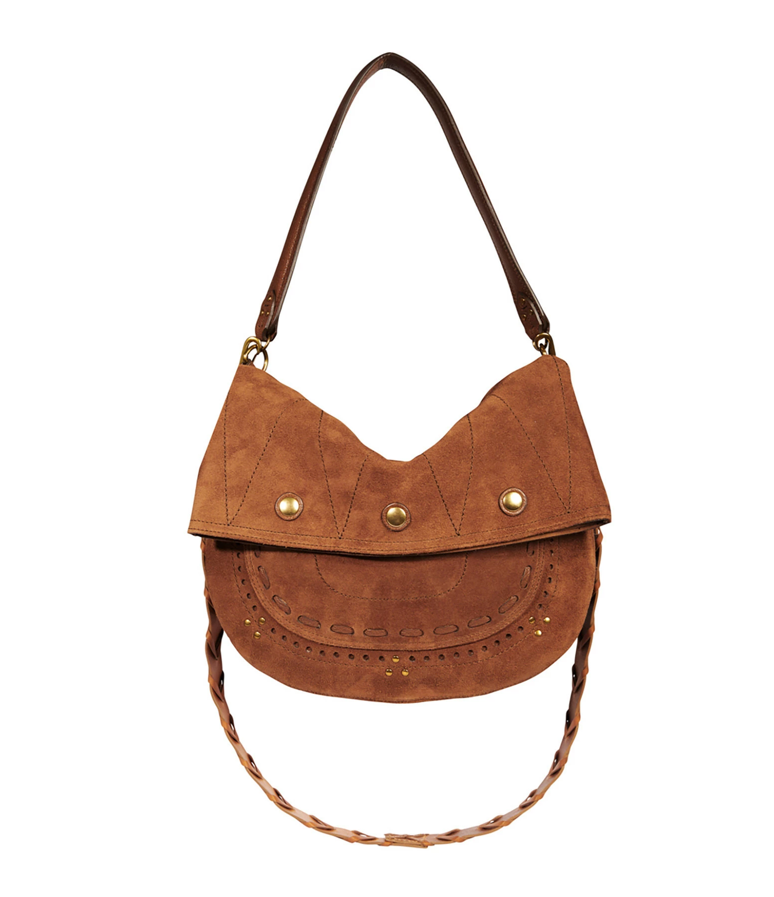 JEROME DREYFUSS Sac Jerry M Cuir Suédé Tabac 5 JEROME DREYFUSS Sac Jerry M Cuir Suédé Tabac – Image 3