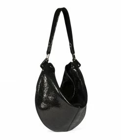 JEROME DREYFUSS Sac Paul Lune Cuir Lamé Noir -jerome dreyfuss shop unnamed file 2829