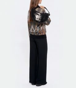 JEROME DREYFUSS Sac Paul Lune Cuir Lamé Noir -jerome dreyfuss shop unnamed file 2831