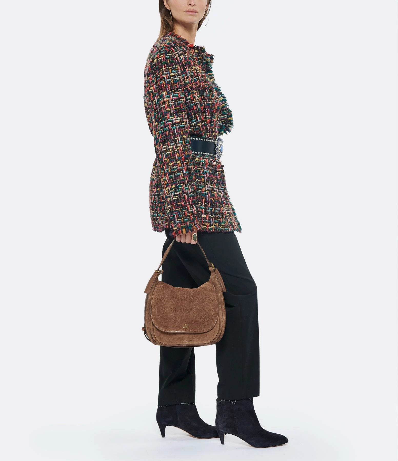 JEROME DREYFUSS Sac Philippe Cuir Suédé Tabac 8 JEROME DREYFUSS Sac Philippe Cuir Suédé Tabac – Image 6