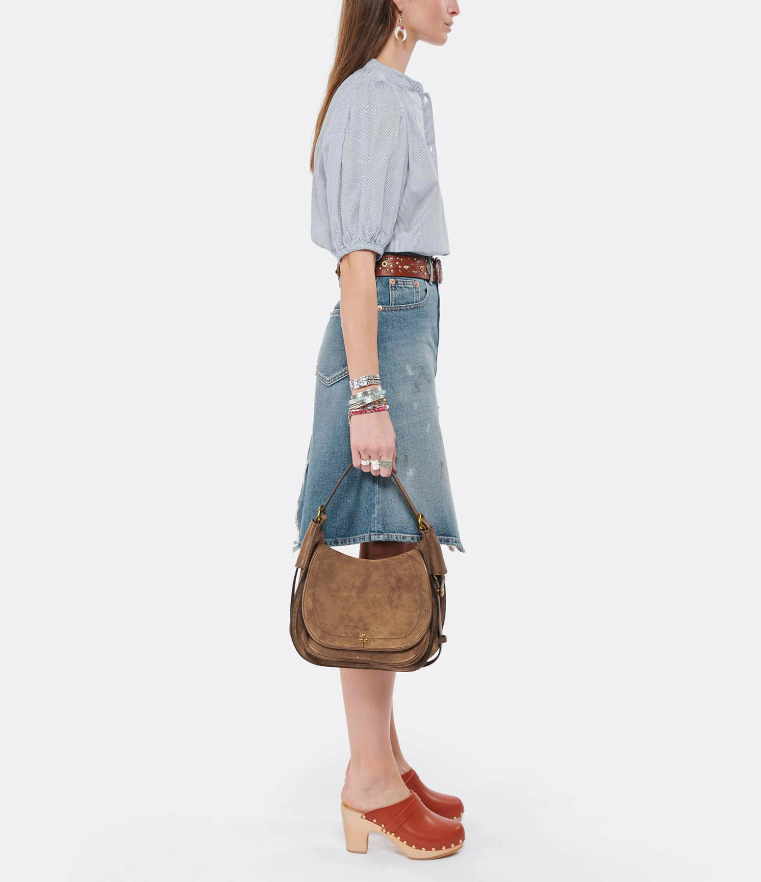 JEROME DREYFUSS Sac Philippe Cuir Suédé Tabac 9 JEROME DREYFUSS Sac Philippe Cuir Suédé Tabac – Image 7