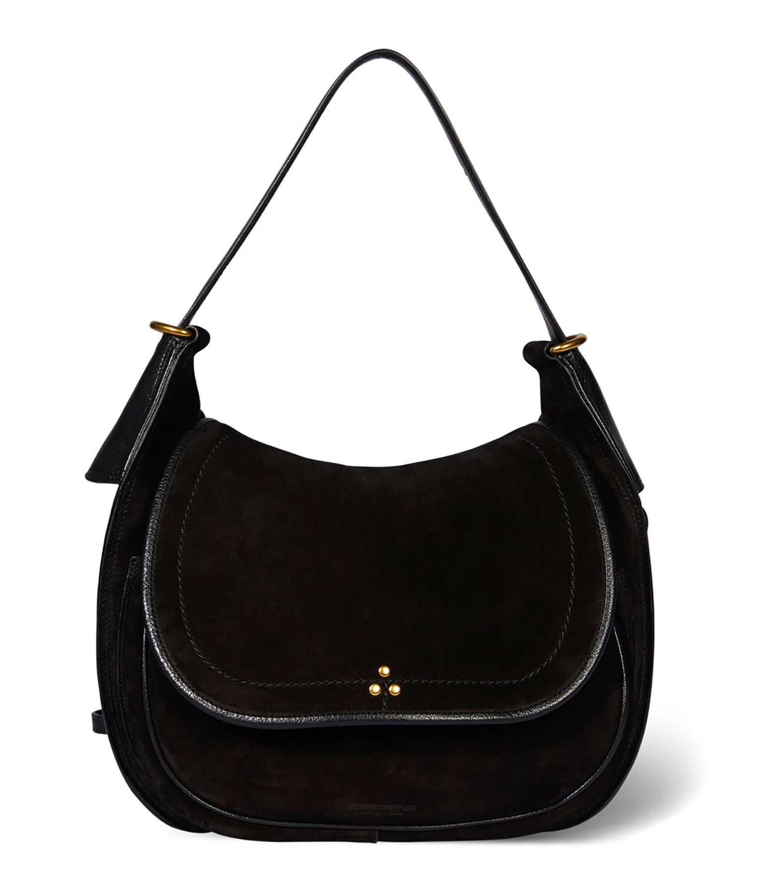 JEROME DREYFUSS Sac Philippe Cuir Suédé Noir 2 JEROME DREYFUSS Sac Philippe Cuir Suédé Noir