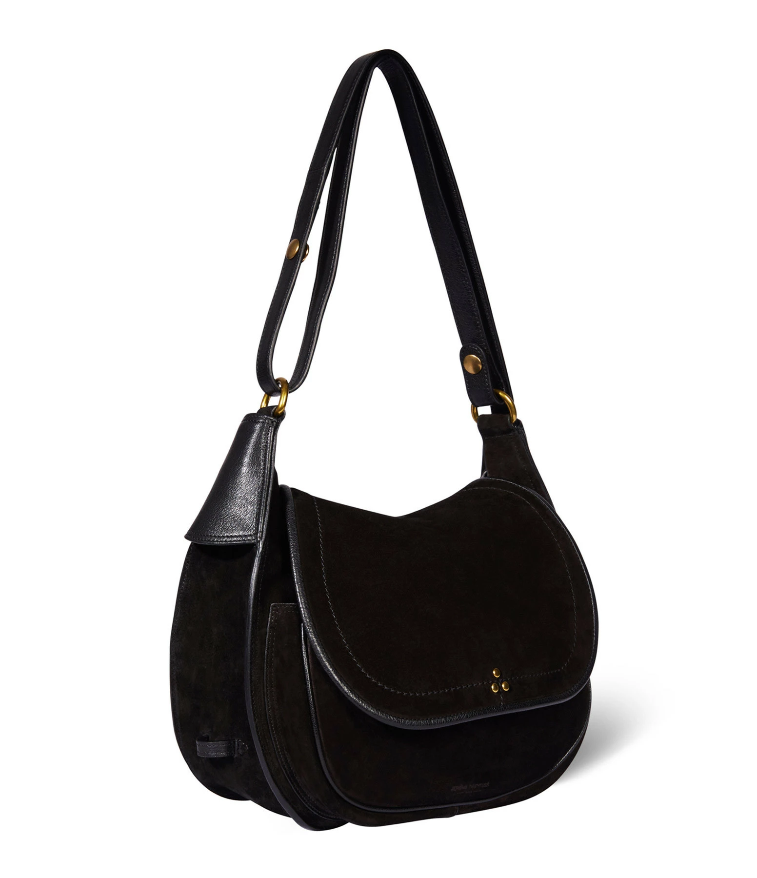 JEROME DREYFUSS Sac Philippe Cuir Suédé Noir 4 JEROME DREYFUSS Sac Philippe Cuir Suédé Noir – Image 3