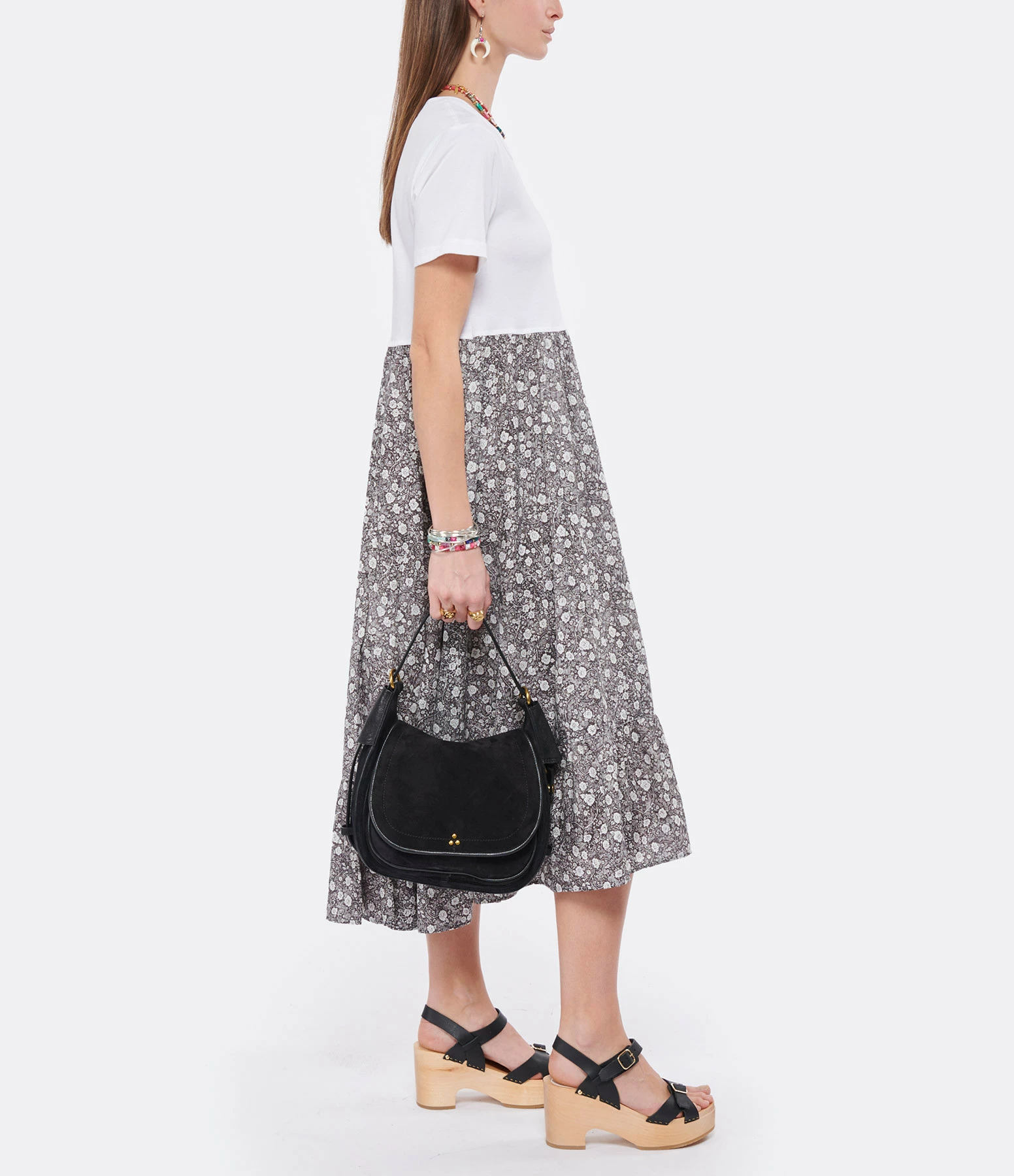 JEROME DREYFUSS Sac Philippe Cuir Suédé Noir 7 JEROME DREYFUSS Sac Philippe Cuir Suédé Noir – Image 6