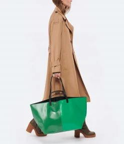 CAHU Cabas Pratique M Toile Vert -jerome dreyfuss shop unnamed file 313