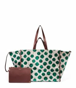 JEROME DREYFUSS Cabas Léon L Velours Imprimé Pois, Capsule Velours