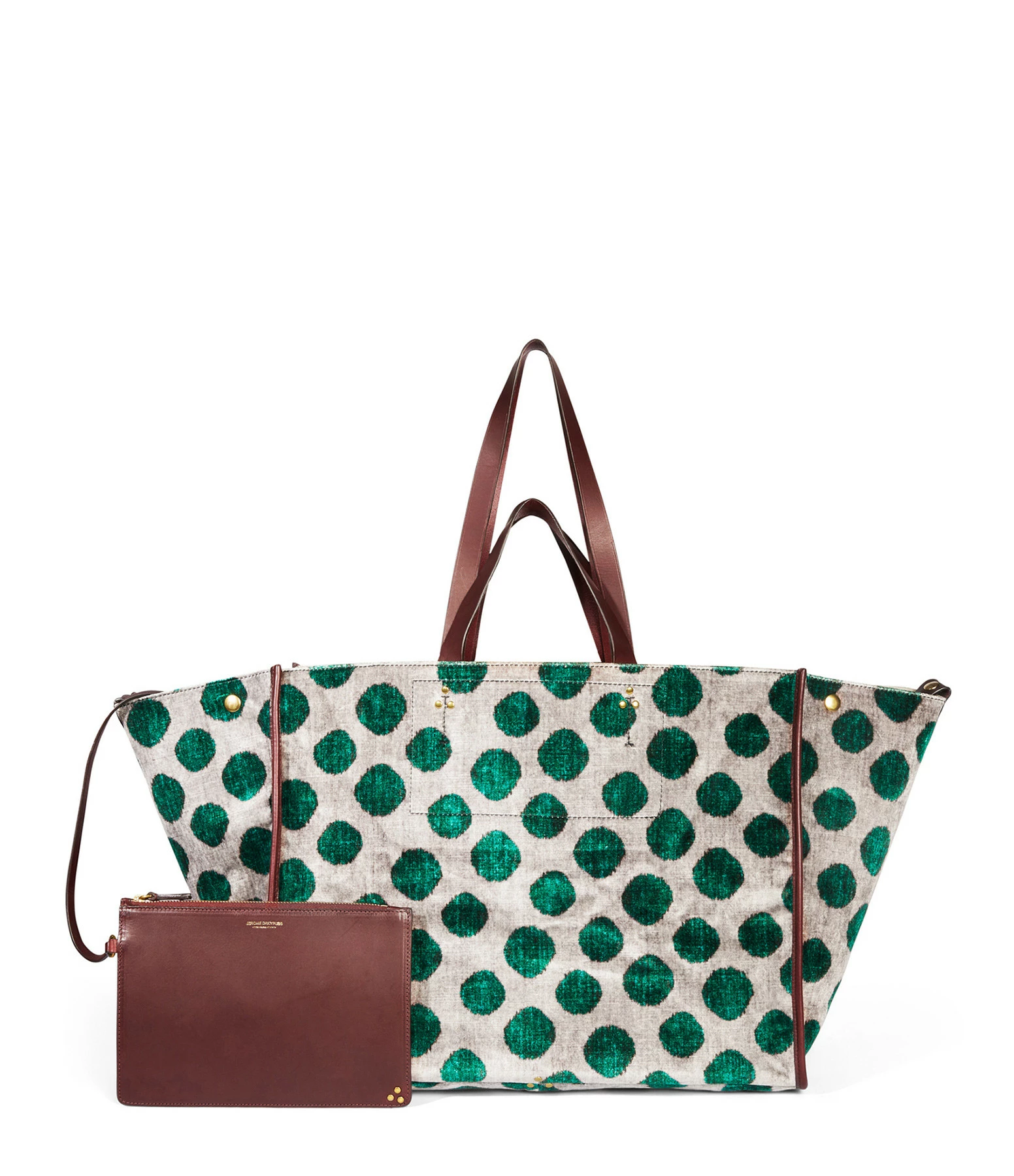 JEROME DREYFUSS Cabas Léon L Velours Imprimé Pois, Capsule Velours 3 JEROME DREYFUSS Cabas Léon L Velours Imprimé Pois, Capsule Velours