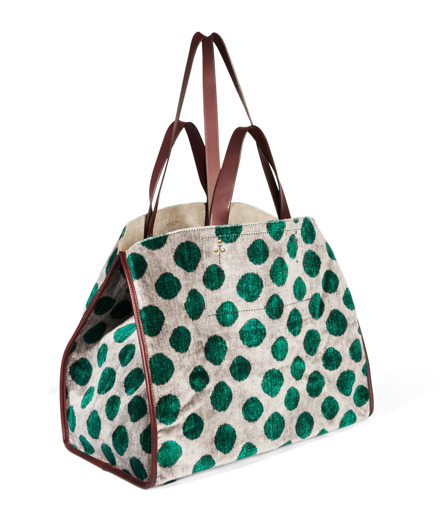 JEROME DREYFUSS Cabas Léon L Velours Imprimé Pois, Capsule Velours 4 JEROME DREYFUSS Cabas Léon L Velours Imprimé Pois, Capsule Velours – Image 2