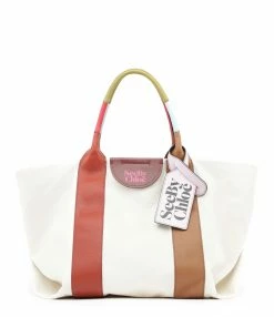 SEE BY CHLOE Cabas Laetizia Toile Cuir Burnt Henna