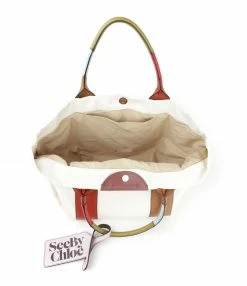 SEE BY CHLOE Cabas Laetizia Toile Cuir Burnt Henna -jerome dreyfuss shop unnamed file 365