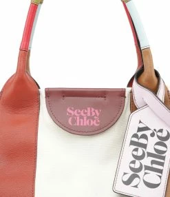 SEE BY CHLOE Cabas Laetizia Toile Cuir Burnt Henna -jerome dreyfuss shop unnamed file 366