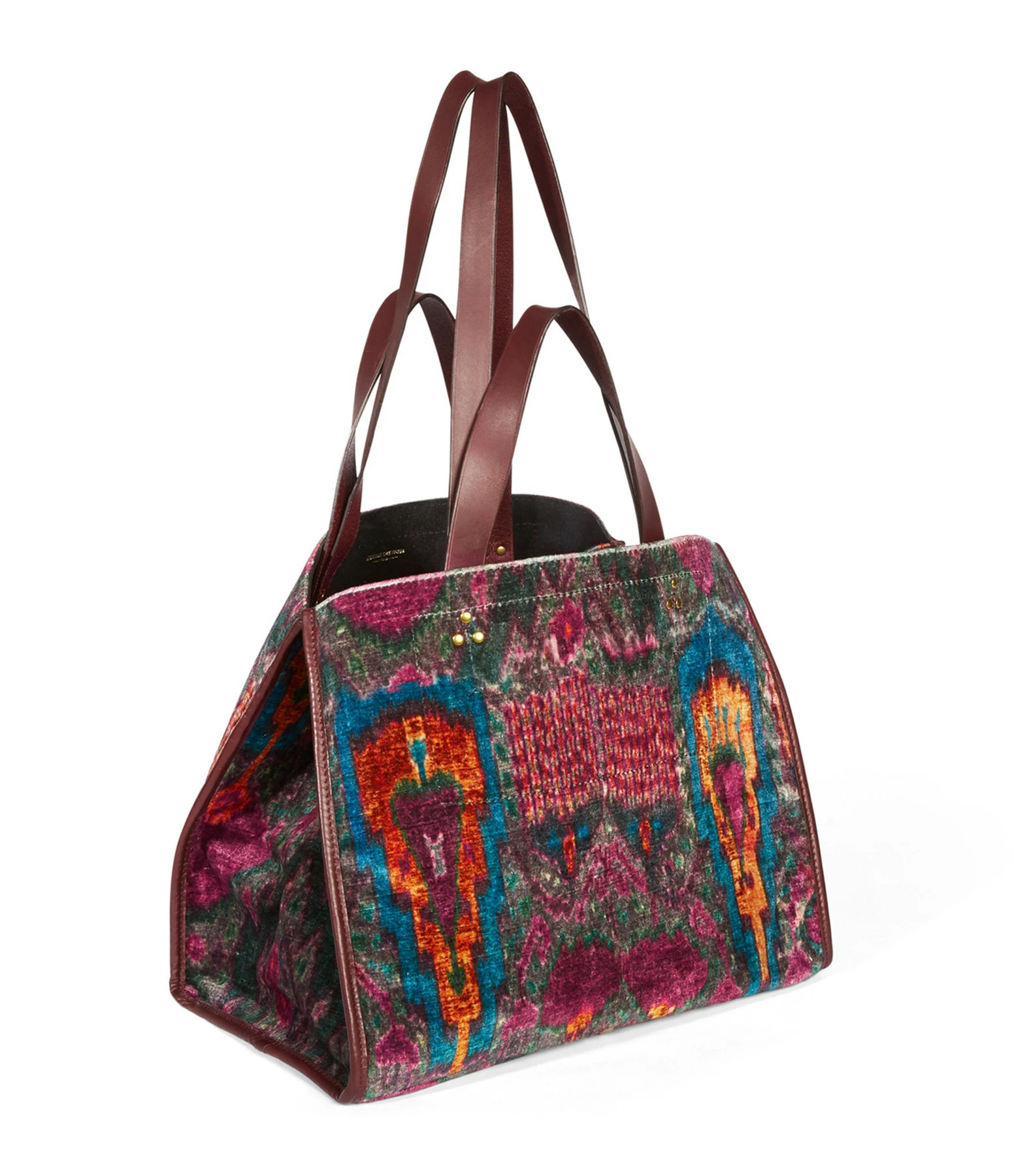 JEROME DREYFUSS Cabas Léon M Velours Imprimé Ikat, Capsule Velours 4 JEROME DREYFUSS Cabas Léon M Velours Imprimé Ikat, Capsule Velours – Image 2