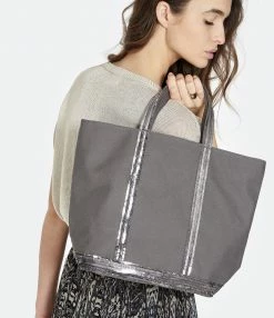 VANESSA BRUNO Cabas M Coton Anthracite -jerome dreyfuss shop unnamed file 445