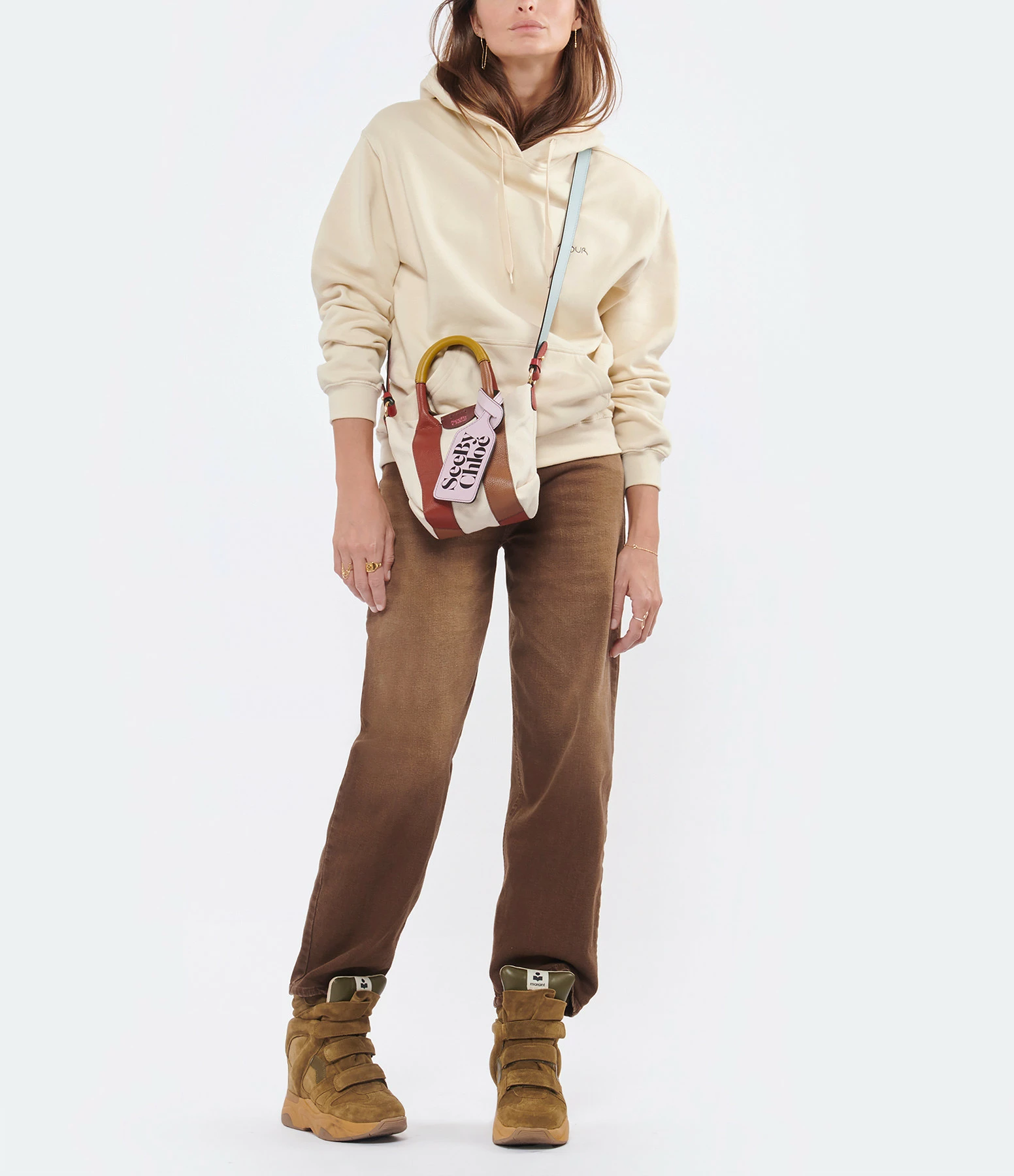 SEE BY CHLOE Mini Cabas Laetizia Toile Cuir Burnt Henna 7 SEE BY CHLOE Mini Cabas Laetizia Toile Cuir Burnt Henna – Image 5