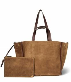 JEROME DREYFUSS Cabas Léon L Cuir Tabac