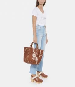 VANESSA BRUNO Cabas M Cuir Vachette Œillets Havane 14 VANESSA BRUNO Cabas M Cuir Vachette Œillets Havane -jerome dreyfuss shop unnamed file 472