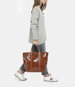 VANESSA BRUNO Cabas M Cuir Vachette Œillets Havane 15 VANESSA BRUNO Cabas M Cuir Vachette Œillets Havane -jerome dreyfuss shop unnamed file 473