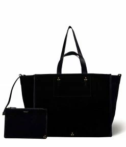 JEROME DREYFUSS Cabas Léon L Cuir Suédé Noir