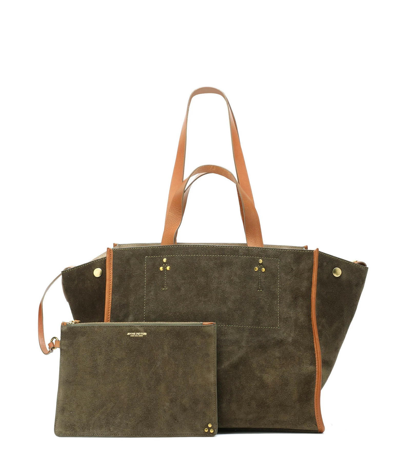 JEROME DREYFUSS Cabas Léon M Cuir Suédé Avocat 3 JEROME DREYFUSS Cabas Léon M Cuir Suédé Avocat