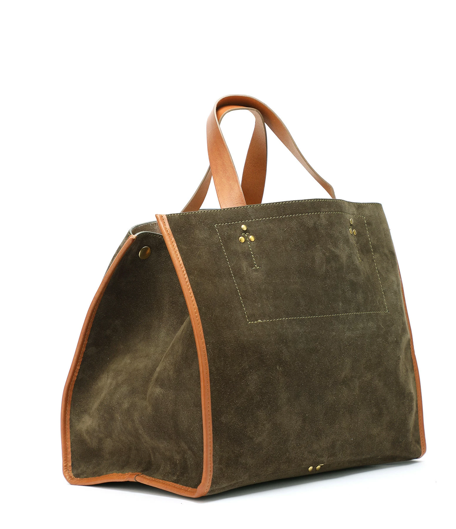 JEROME DREYFUSS Cabas Léon M Cuir Suédé Avocat 4 JEROME DREYFUSS Cabas Léon M Cuir Suédé Avocat – Image 2