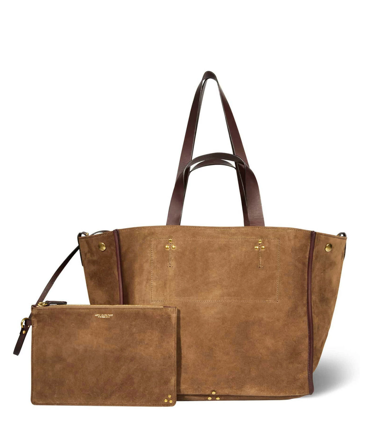 JEROME DREYFUSS Cabas Léon M Cuir Suédé Tabac 3 JEROME DREYFUSS Cabas Léon M Cuir Suédé Tabac