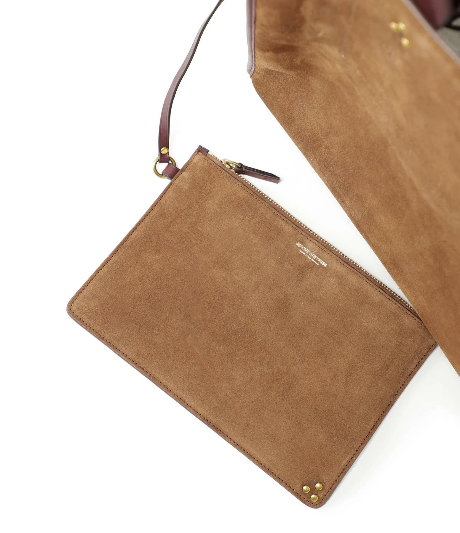 JEROME DREYFUSS Cabas Léon M Cuir Suédé Tabac 6 JEROME DREYFUSS Cabas Léon M Cuir Suédé Tabac – Image 4