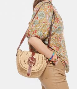 VANESSA BRUNO Panier PM Raphia Cognac -jerome dreyfuss shop unnamed file 56