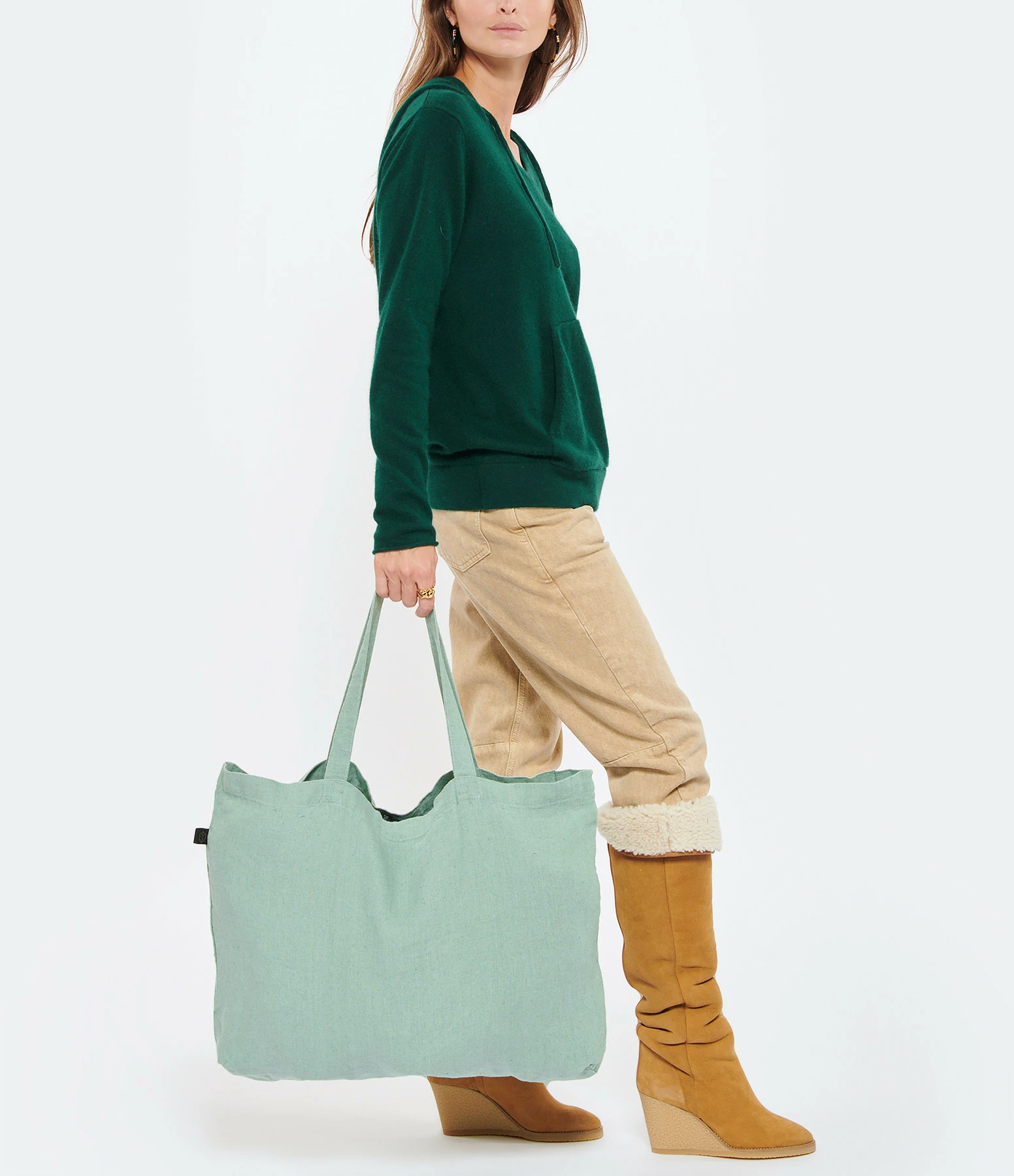 HAOMY Sac Lavezzi Lin Céladon 7 HAOMY Sac Lavezzi Lin Céladon – Image 5