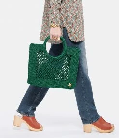 MIZELE Cabas Fish Net Medium Lurex Émeraude -jerome dreyfuss shop unnamed file 583