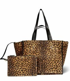 JEROME DREYFUSS Cabas Léon L Cuir Suédé Léopard