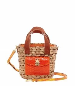 CLARIS VIROT Panier Joe Cuir Orange