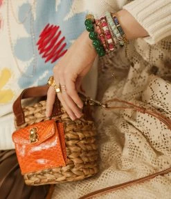 CLARIS VIROT Panier Joe Cuir Orange -jerome dreyfuss shop unnamed file 61