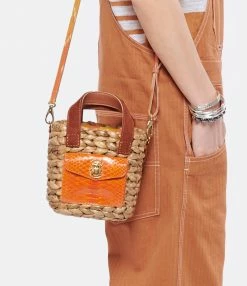 CLARIS VIROT Panier Joe Cuir Orange -jerome dreyfuss shop unnamed file 62