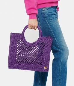 MIZELE Cabas Fish Net Medium Lurex Violet -jerome dreyfuss shop unnamed file 674