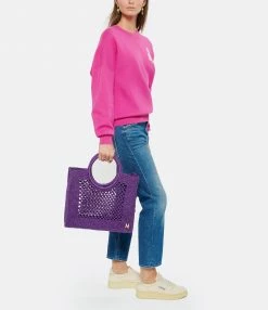 MIZELE Cabas Fish Net Medium Lurex Violet -jerome dreyfuss shop unnamed file 675