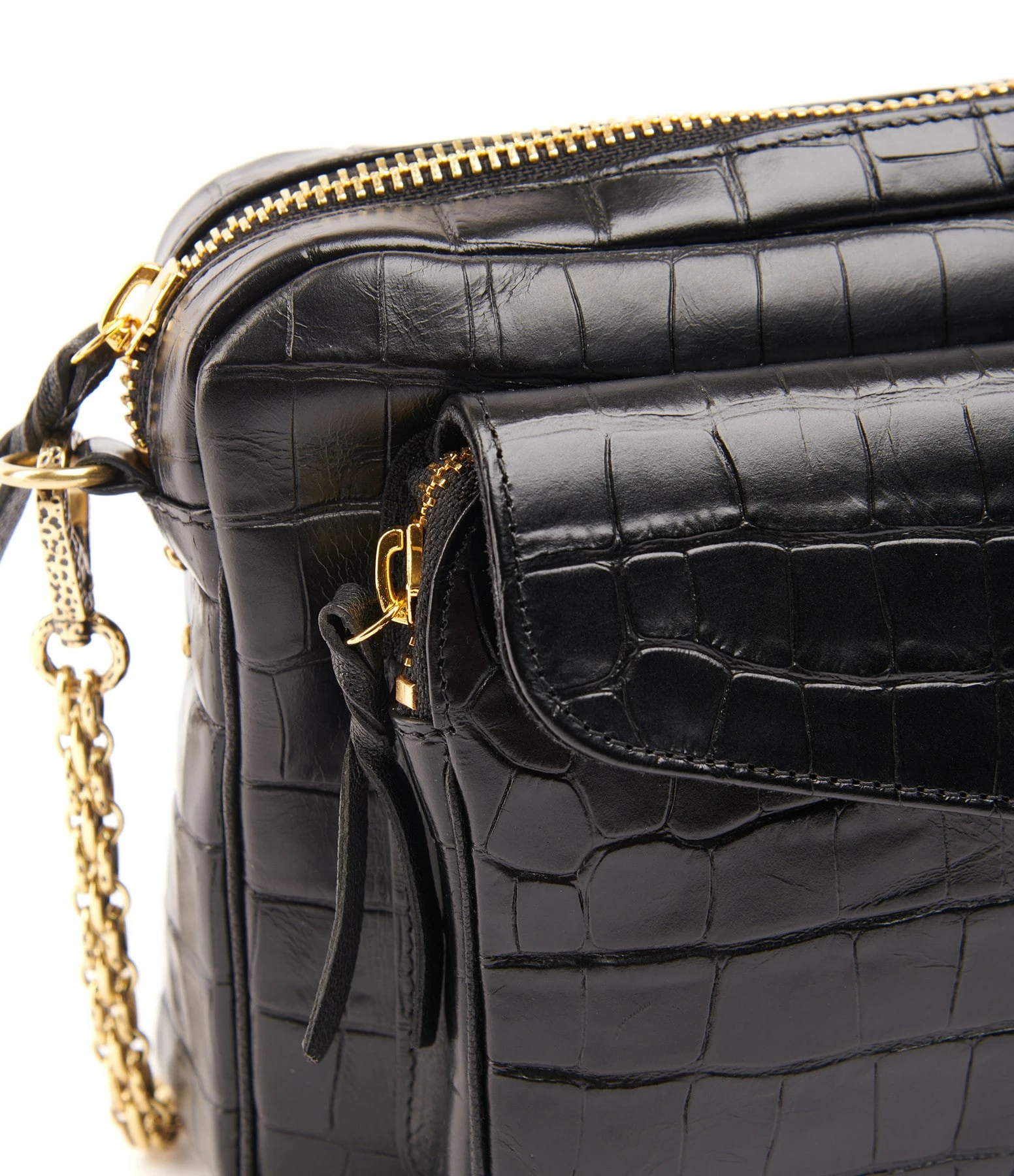 Sac Big Charly Cuir Embossé Croco Noir, Collaboration Lulli X Claris Virot 5 Sac Big Charly Cuir Embossé Croco Noir, Collaboration Lulli X Claris Virot – Image 3