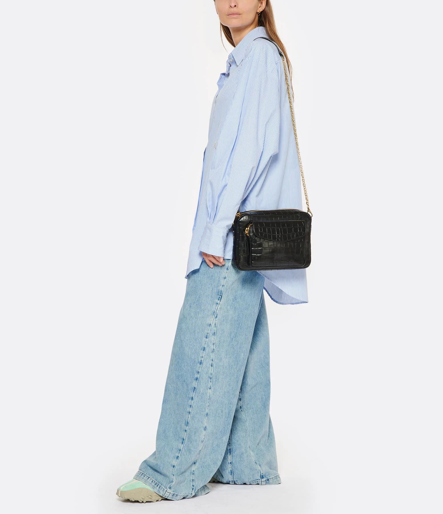 Sac Big Charly Cuir Embossé Croco Noir, Collaboration Lulli X Claris Virot 8 Sac Big Charly Cuir Embossé Croco Noir, Collaboration Lulli X Claris Virot – Image 6