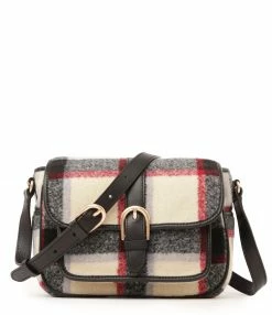 VANESSA BRUNO Sac Besace PM Carreaux Écru Noir