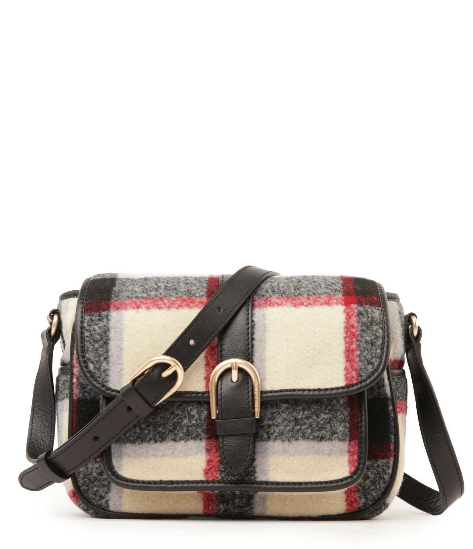 VANESSA BRUNO Sac Besace PM Carreaux Écru Noir 3 VANESSA BRUNO Sac Besace PM Carreaux Écru Noir