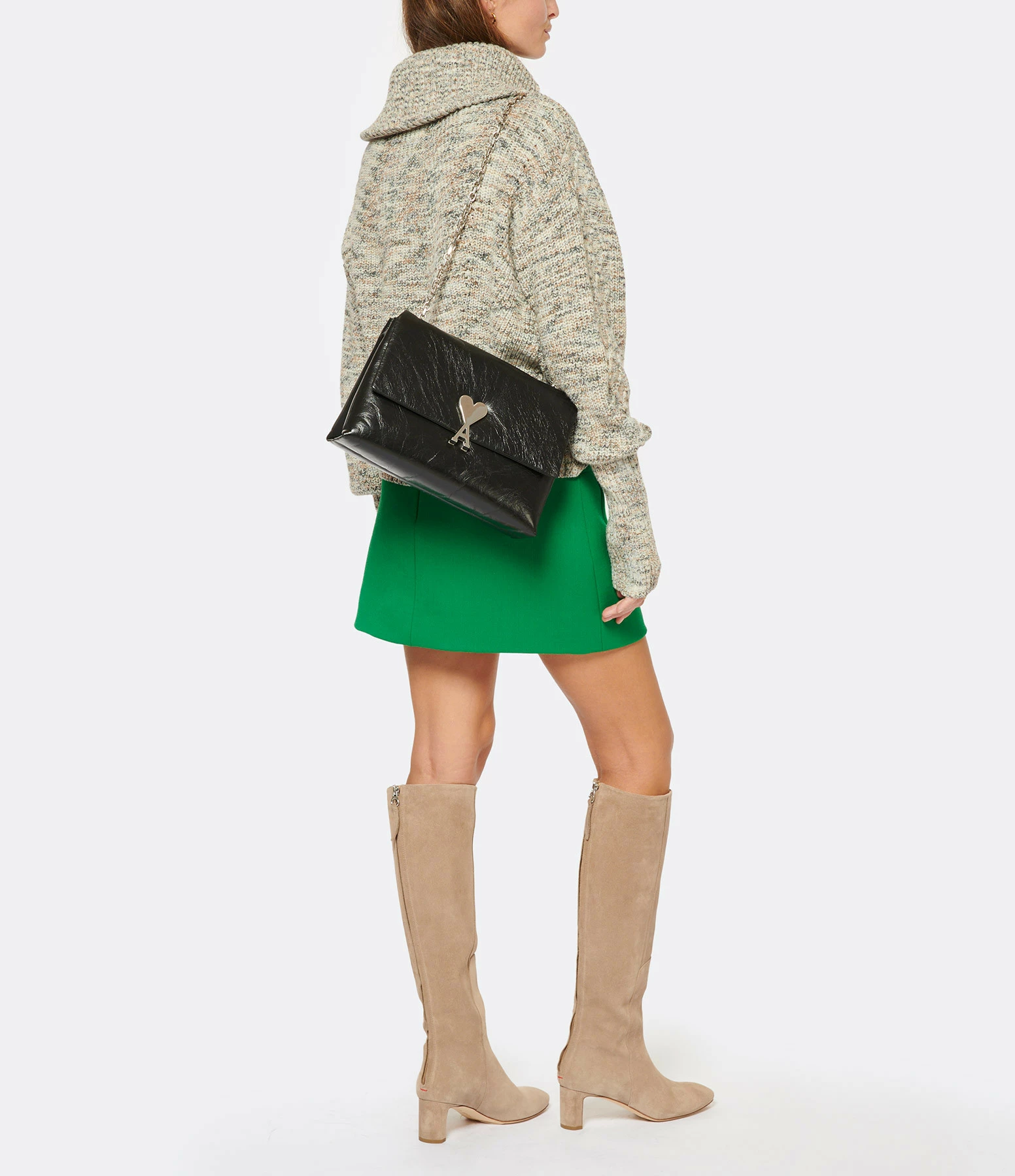 AMI PARIS Sac Voulez-Vous Cuir Noir 8 AMI PARIS Sac Voulez-Vous Cuir Noir – Image 6