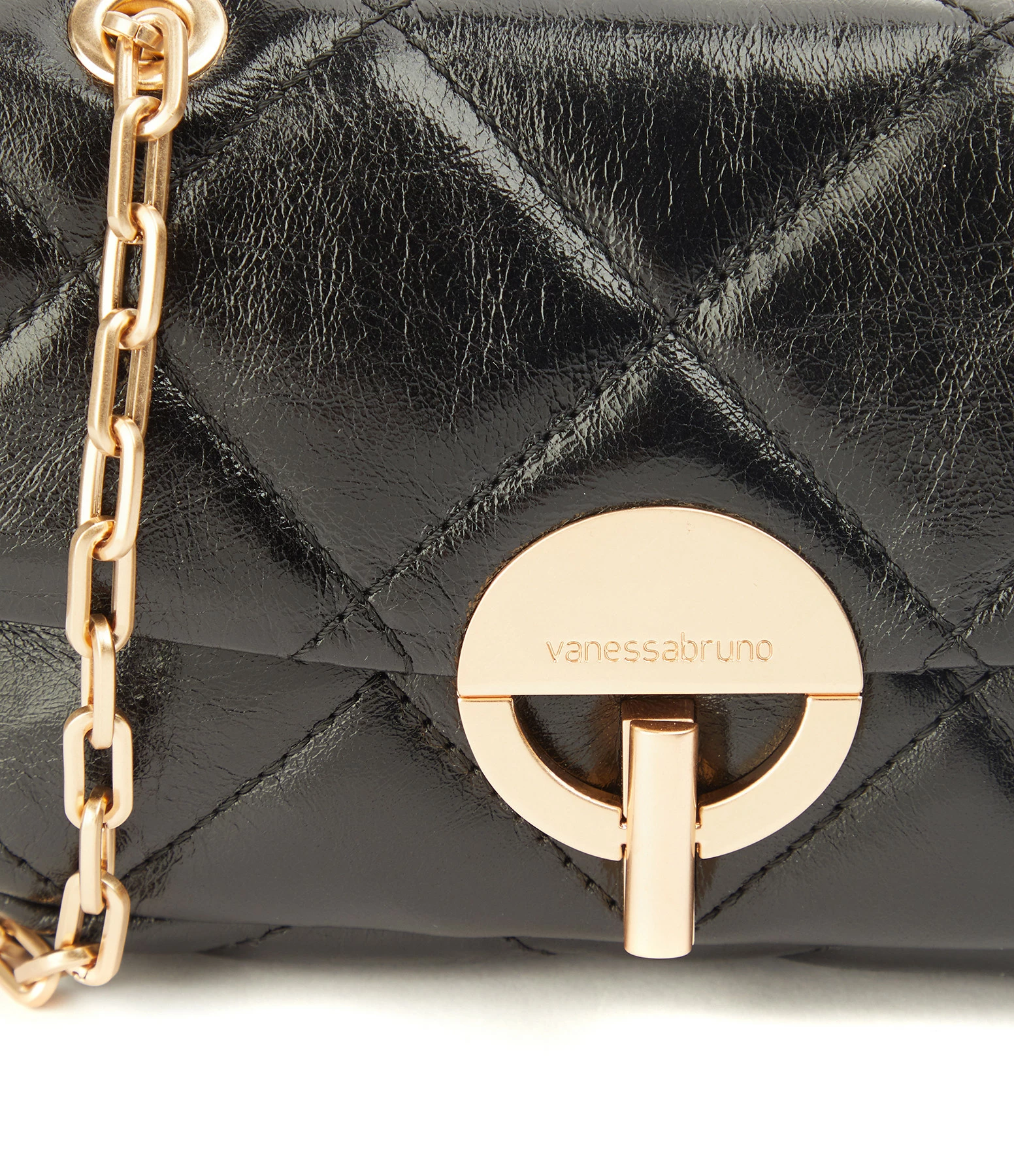 VANESSA BRUNO Sac Nano Moon Cuir Vachette Noir 5 VANESSA BRUNO Sac Nano Moon Cuir Vachette Noir – Image 3