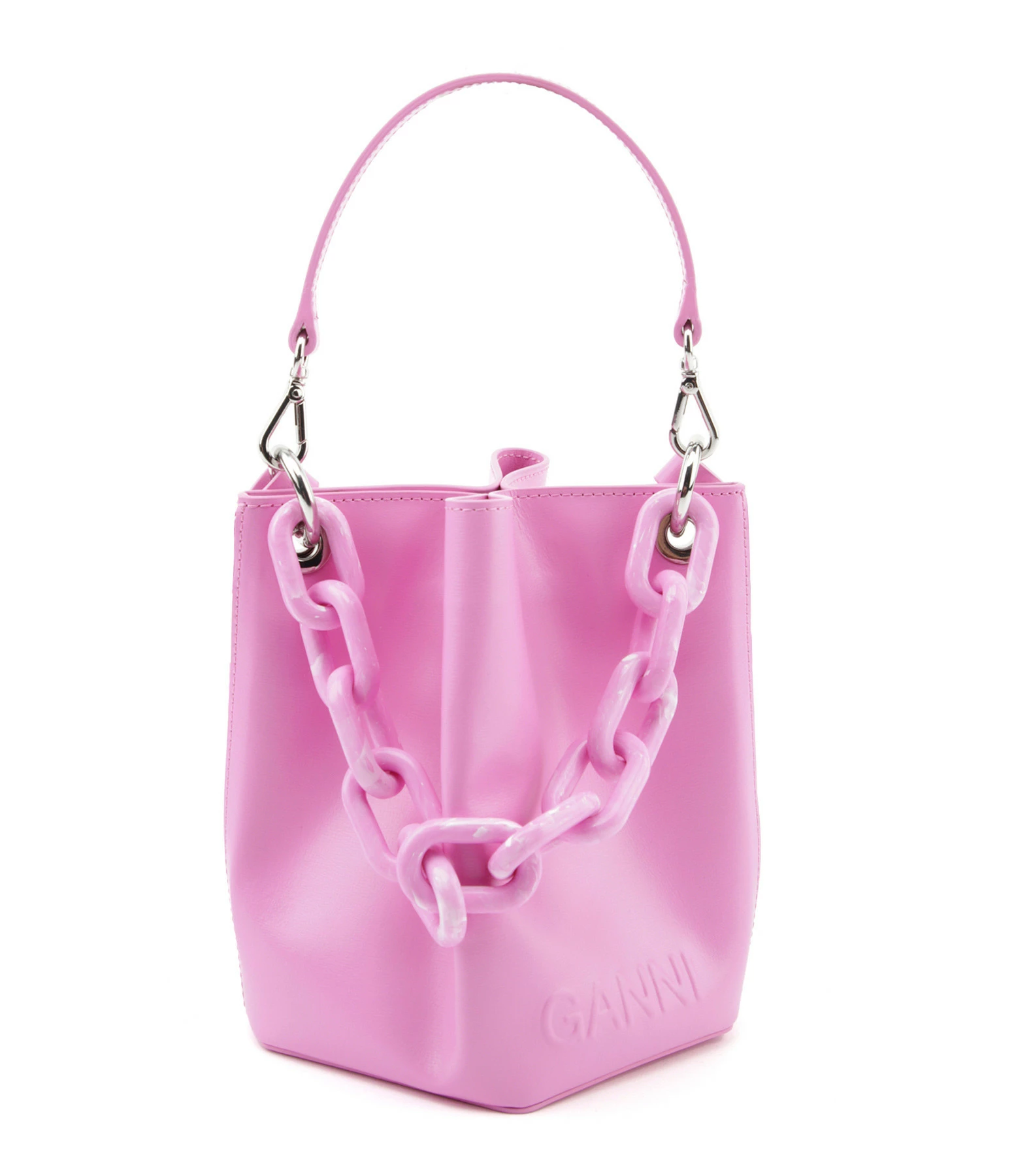 GANNI Sac Seau Cuir Recyclé Cyclamen 3 GANNI Sac Seau Cuir Recyclé Cyclamen