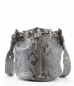 SISTA PARIS Sac Amber Cuir Python Gris