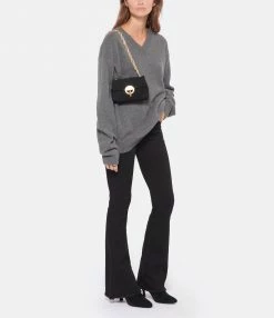 VANESSA BRUNO Sac Nano Moon Cuir Suédé Noir -jerome dreyfuss shop unnamed file 849