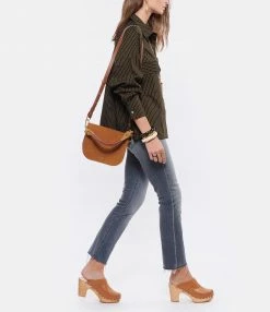 VANESSA BRUNO Sac Holly Besace Cuir Suédé Ambre -jerome dreyfuss shop unnamed file 861