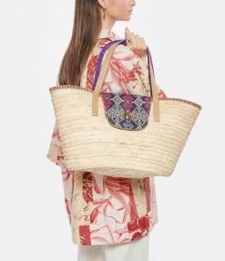 CLARIS VIROT Panier Zoé Sumba Indigo Cuir Sable -jerome dreyfuss shop unnamed file 88