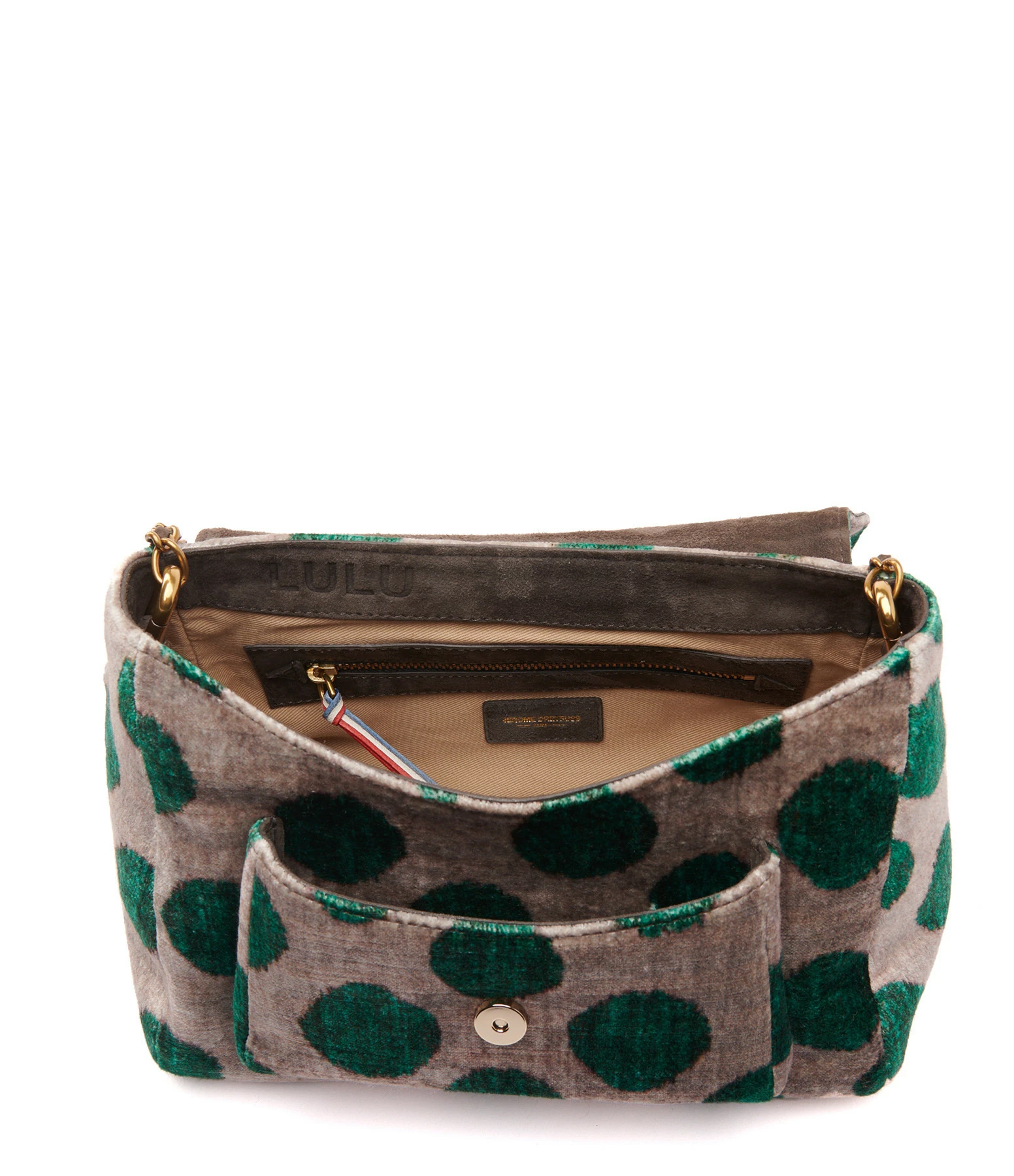 JEROME DREYFUSS Sac Lulu M Velours Imprimé Pois, Capsule Velours 5 JEROME DREYFUSS Sac Lulu M Velours Imprimé Pois, Capsule Velours – Image 3