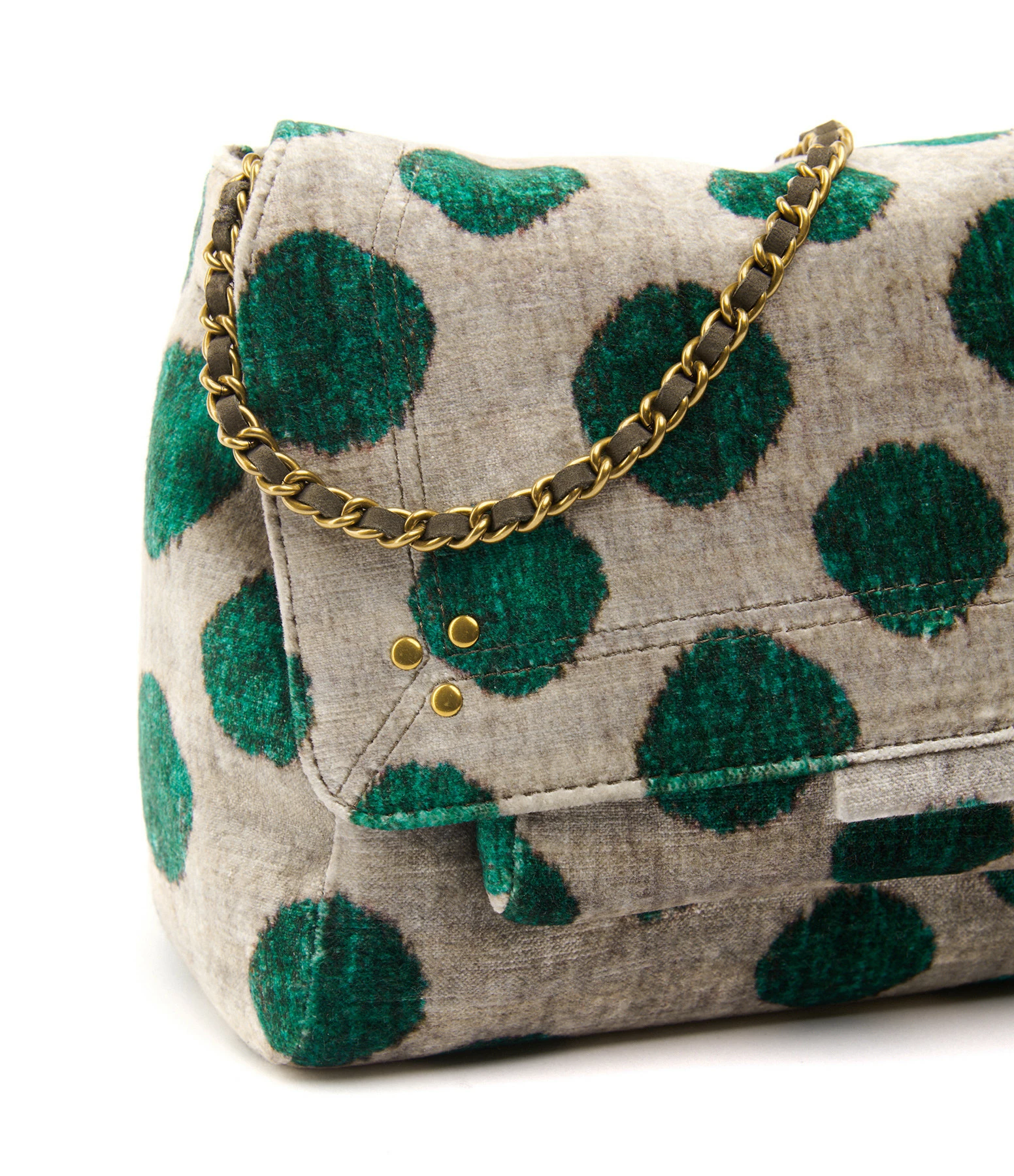 JEROME DREYFUSS Sac Lulu M Velours Imprimé Pois, Capsule Velours 6 JEROME DREYFUSS Sac Lulu M Velours Imprimé Pois, Capsule Velours – Image 4
